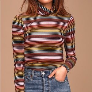 Let It Stand Multi Stripe Turtle Neck